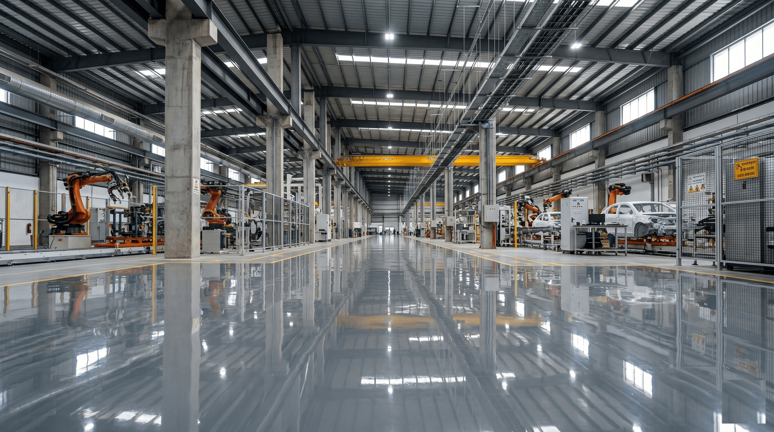 Automotive and EV plant epoxy flooring by POLYZEN